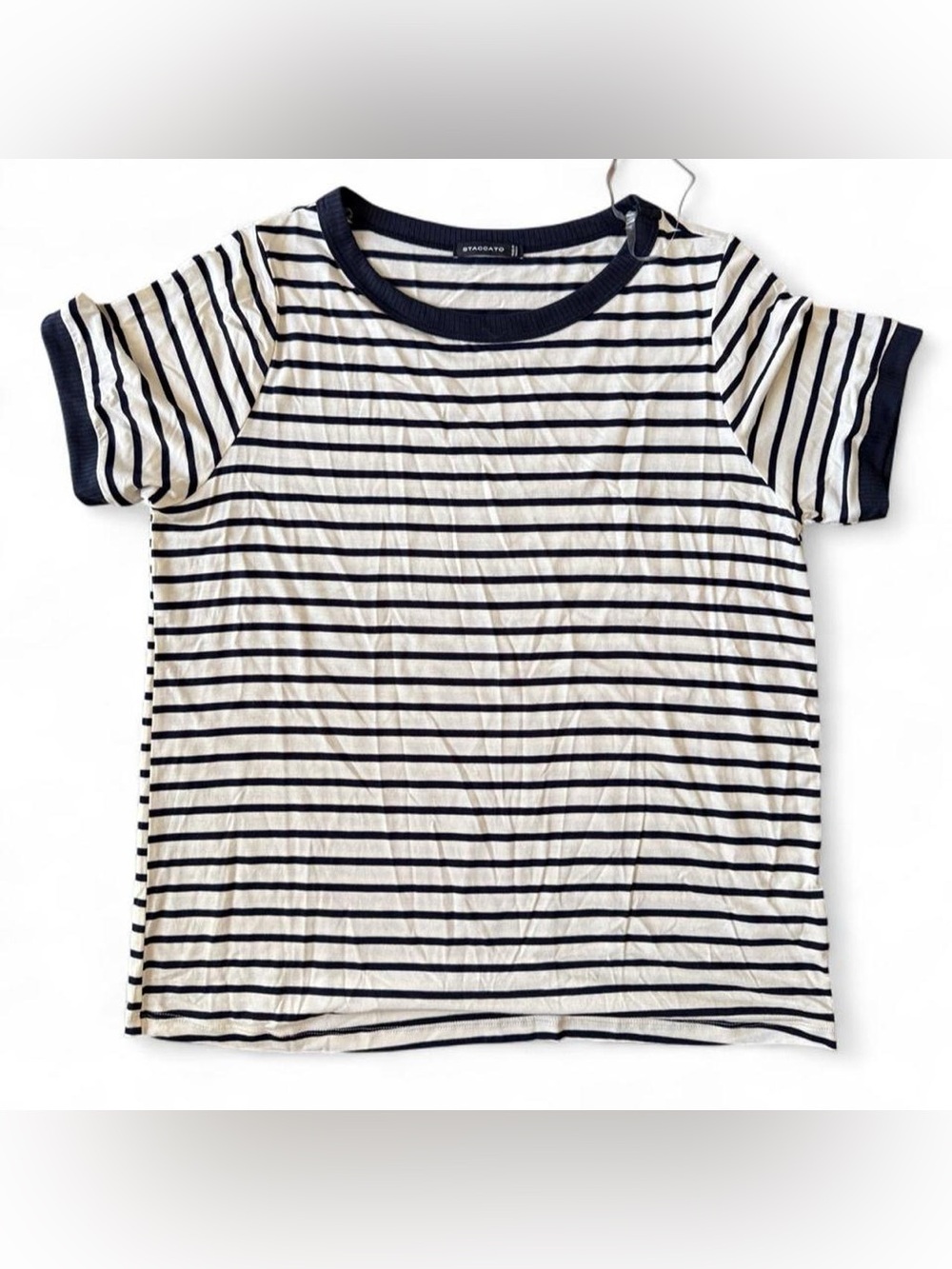 Staccato Navy and White Striped Short Sleeve Tee